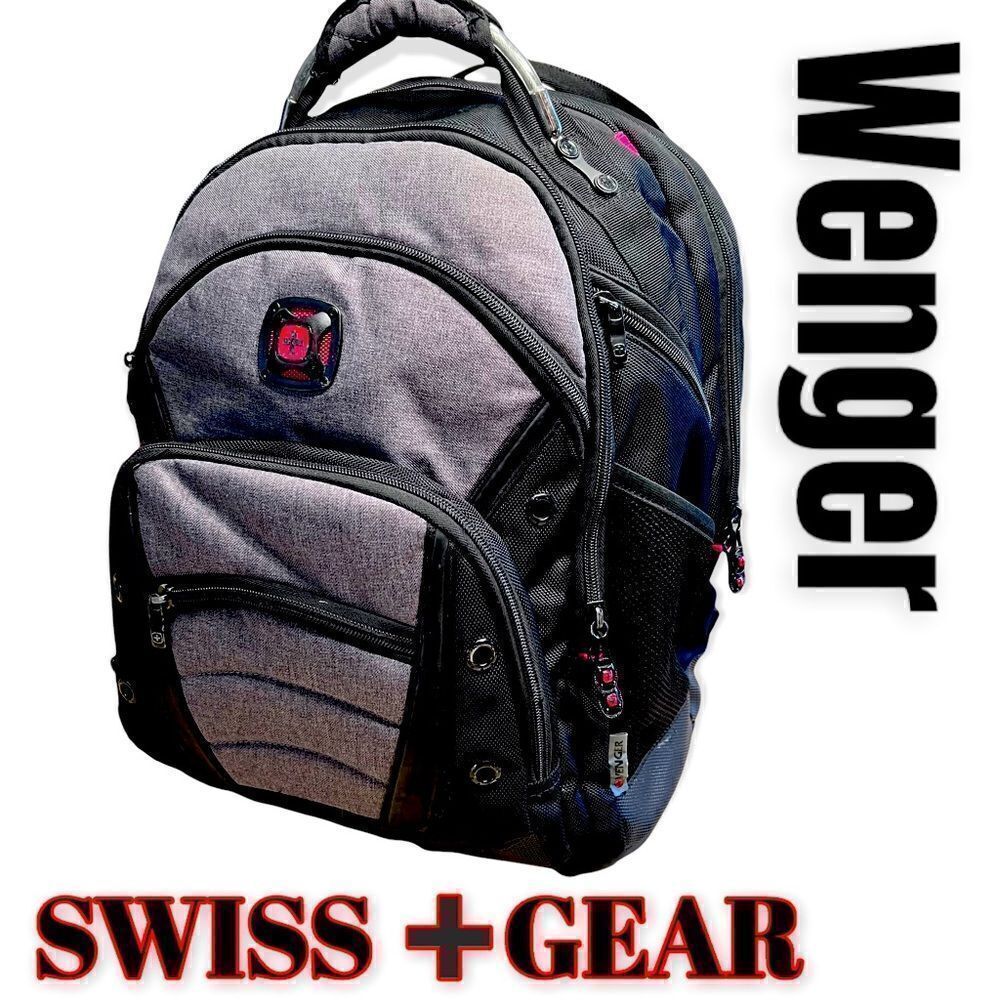 Swiss Gear Wenger Synergy 16” Laptop Backpack Headphones Black Gray Briefcase